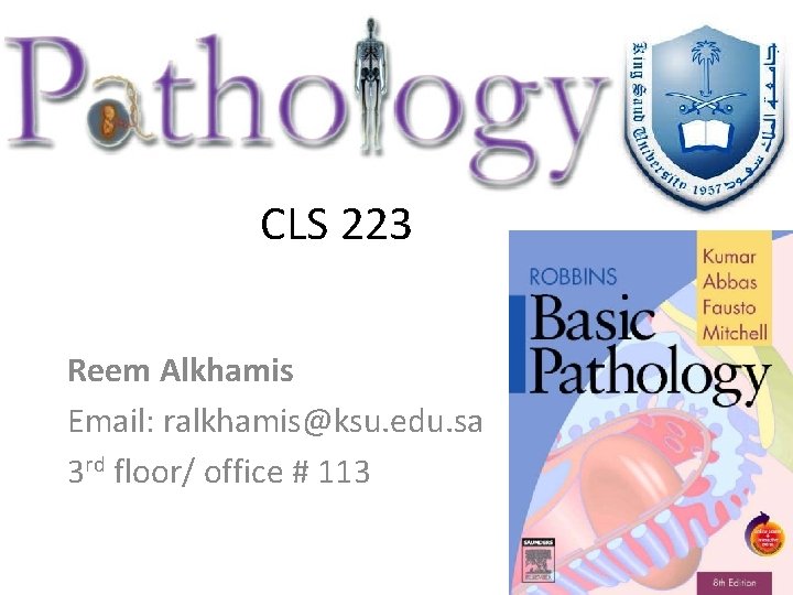 CLS 223 Reem Alkhamis Email: ralkhamis@ksu. edu. sa 3 rd floor/ office # 113
