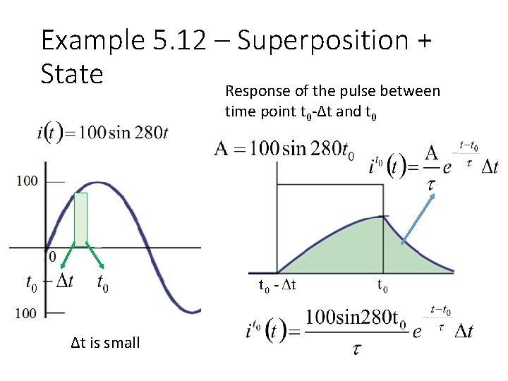 Example 5. 12 – Superposition + State Response of the pulse between time point