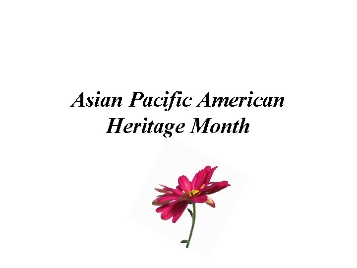 Asian Pacific American Heritage Month 