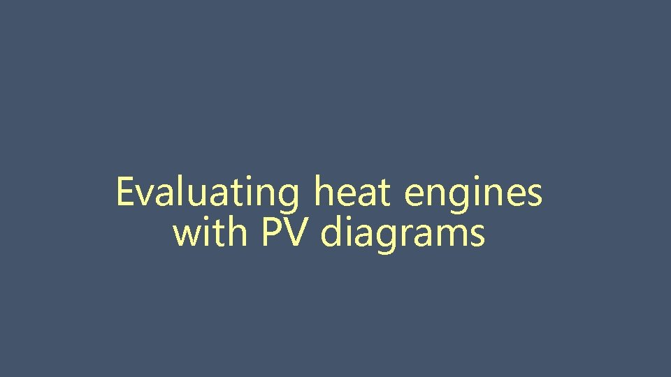 Evaluating heat engines with PV diagrams 