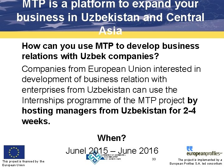 MTP is a platform to expand your business in Uzbekistan and Central Asia How