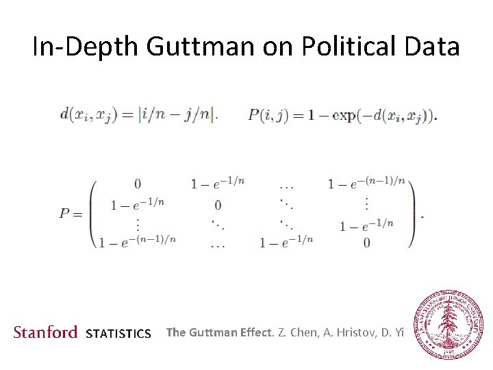 In-Depth Guttman on Political Data The Guttman Effect. Z. Chen, A. Hristov, D. Yi