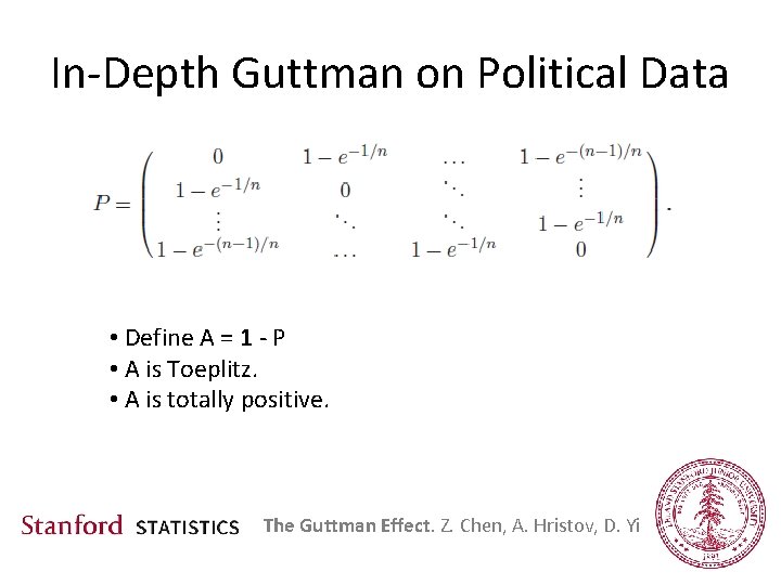 In-Depth Guttman on Political Data • Define A = 1 - P • A