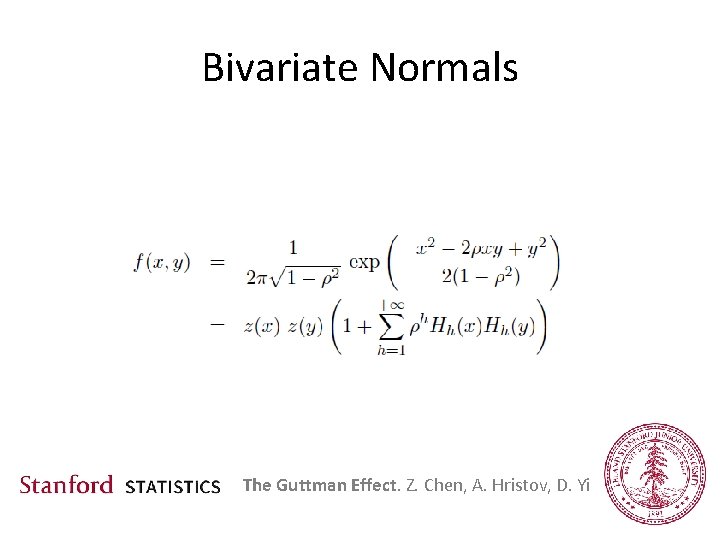 Bivariate Normals The Guttman Effect. Z. Chen, A. Hristov, D. Yi 