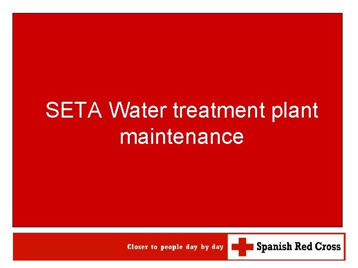 ERU WATSAN MOD. 15 SETA Water treatment plant maintenance 