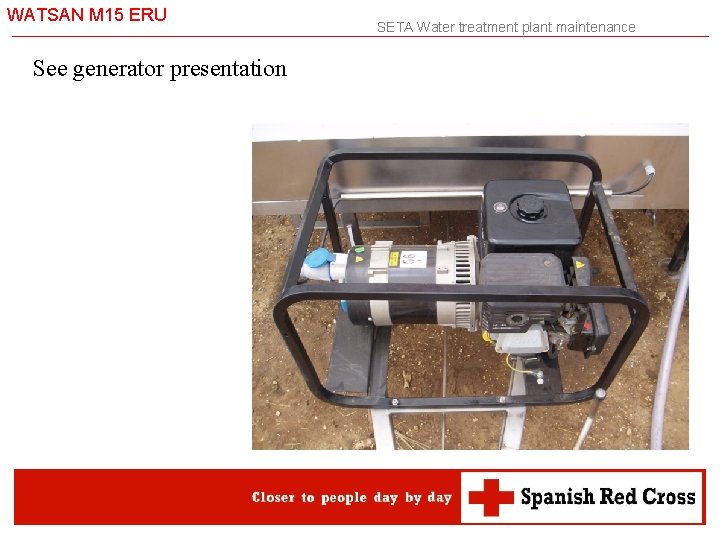 WATSAN M 15 ERU See generator presentation SETA Water treatment plant maintenance 