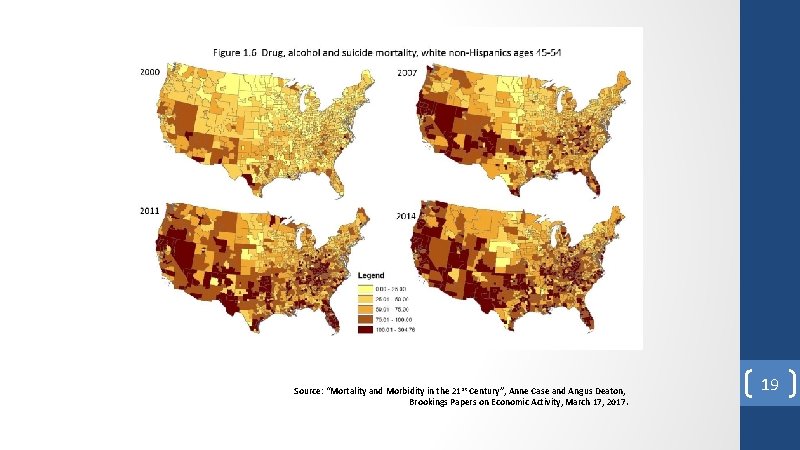 Source: “Mortality and Morbidity in the 21 st Century”, Anne Case and Angus Deaton, Source: “Mortality and Morbidity in the 21 st Century”, Anne Case and Angus Deaton,