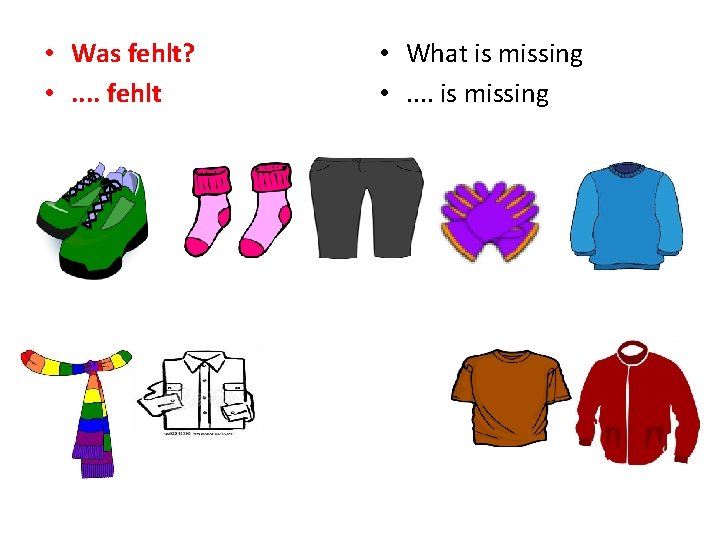 • Was fehlt? • . . fehlt • What is missing • . • Was fehlt? • . . fehlt • What is missing • .