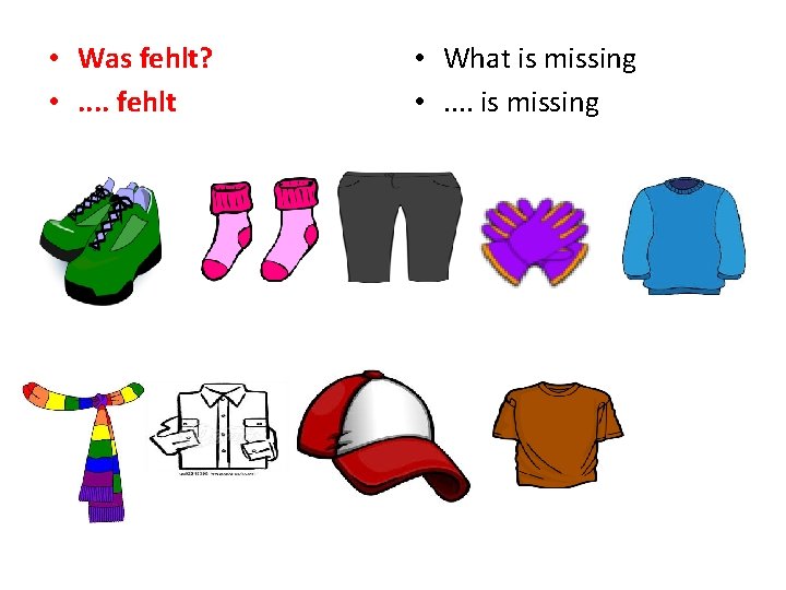 • Was fehlt? • . . fehlt • What is missing • . • Was fehlt? • . . fehlt • What is missing • .