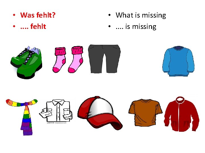 • Was fehlt? • . . fehlt • What is missing • . • Was fehlt? • . . fehlt • What is missing • .
