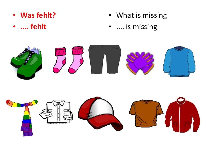 • Was fehlt? • . . fehlt • What is missing • . • Was fehlt? • . . fehlt • What is missing • .