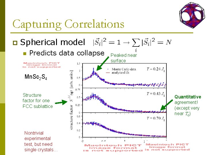 Capturing Correlations p Spherical model n Predicts data collapse Peaked near surface Mn. Sc