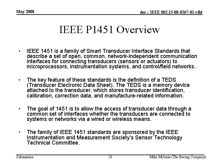 May 2008 doc. : IEEE 802. 15 -08 -0367 -01 -rfid IEEE P 1451