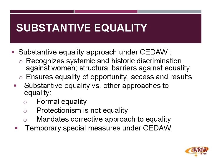 CEDAW AND THE PROTECTION OF RIGHTS OF WOMEN