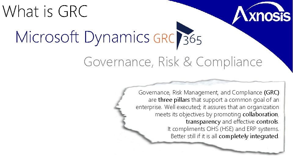 What is GRC Microsoft Dynamics Governance, Risk & Compliance Governance, Risk Management, and Compliance