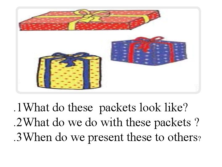 . 1 What do these packets look like? . 2 What do we do
