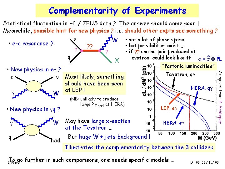 Complementarity of Experiments Statistical fluctuation in H 1 / ZEUS data ? The answer