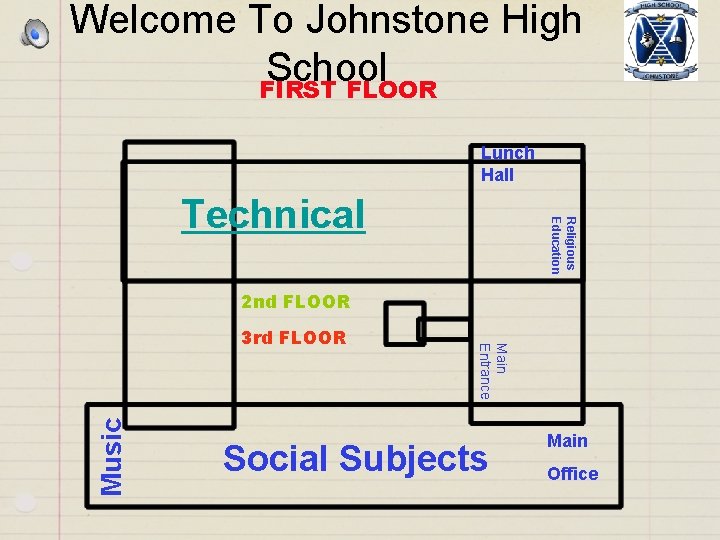 Welcome To Johnstone High School FIRST FLOOR Lunch Hall Religious Education Technical 2 nd Welcome To Johnstone High School FIRST FLOOR Lunch Hall Religious Education Technical 2 nd