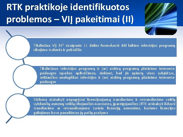 RTK praktikoje identifikuotos problemos – VIĮ pakeitimai (II) Tikslintina VIĮ 341 straipsnio 11 dalies