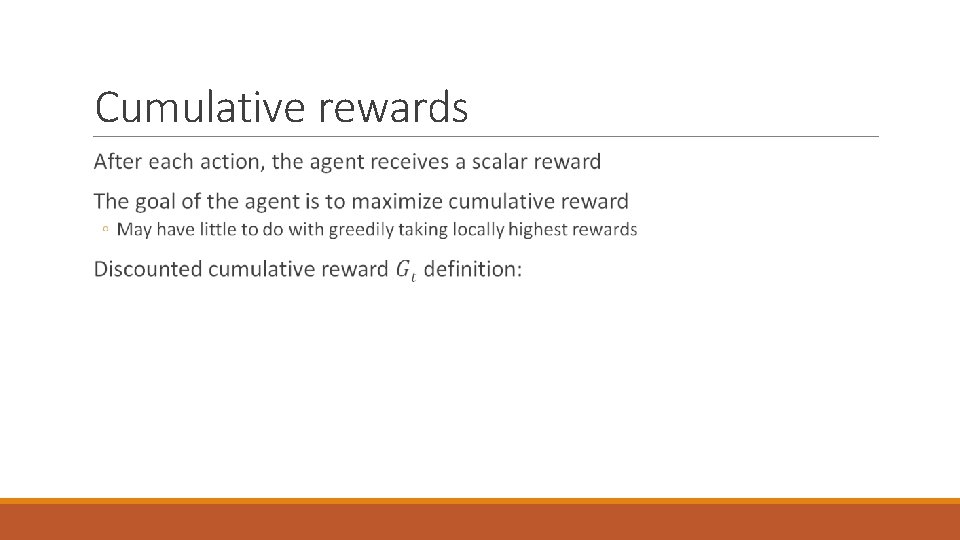 Cumulative rewards 