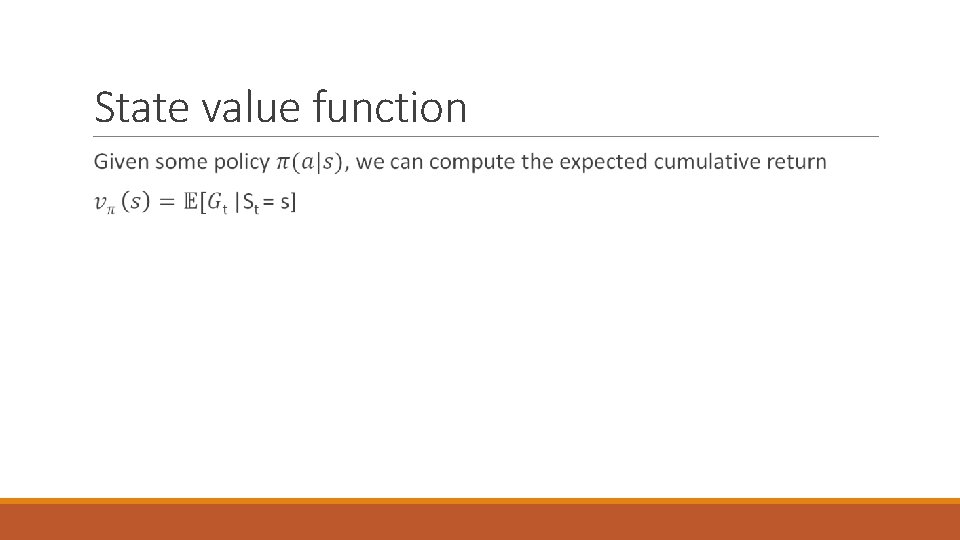 State value function 