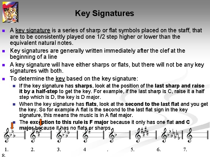 Key Signatures n n A key signature is a series of sharp or flat Key Signatures n n A key signature is a series of sharp or flat
