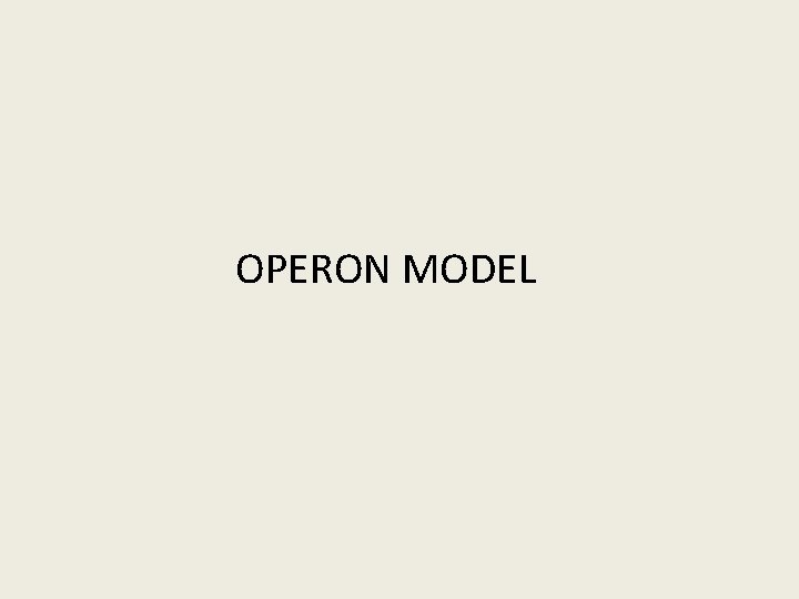 OPERON MODEL 