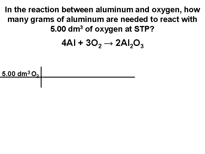 In the reaction between aluminum and oxygen, how many grams of aluminum are needed In the reaction between aluminum and oxygen, how many grams of aluminum are needed