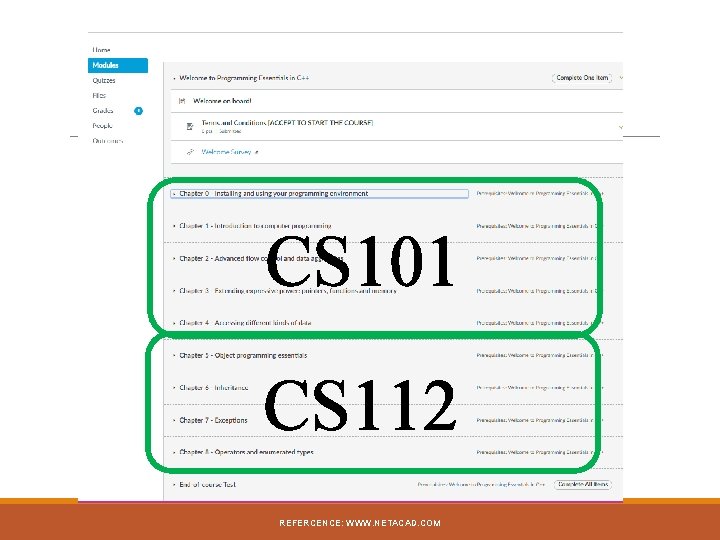 CS 101 CS 112 REFERCENCE: WWW. NETACAD. COM 