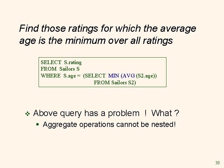 Find those ratings for which the average is the minimum over all ratings SELECT