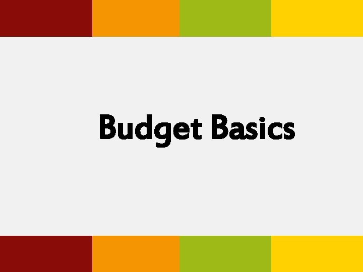 Budget Basics 