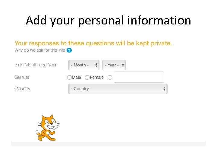 Add your personal information 