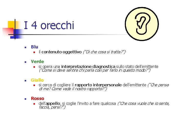 I 4 orecchi n Blu n n Verde n n si opera una interpretazione