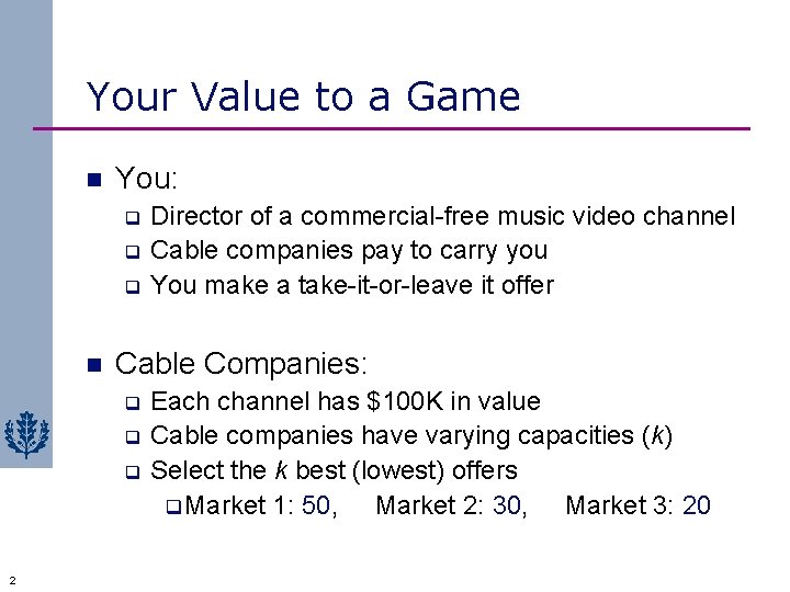 Your Value to a Game n You: Director of a commercial-free music video channel