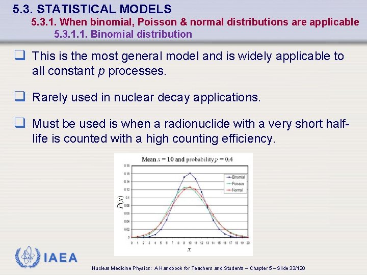 5. 3. STATISTICAL MODELS 5. 3. 1. When binomial, Poisson & normal distributions are