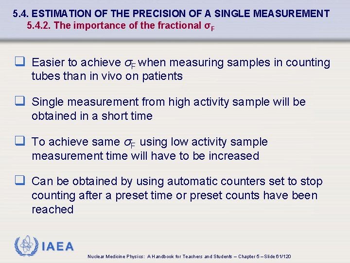 5. 4. ESTIMATION OF THE PRECISION OF A SINGLE MEASUREMENT 5. 4. 2. The