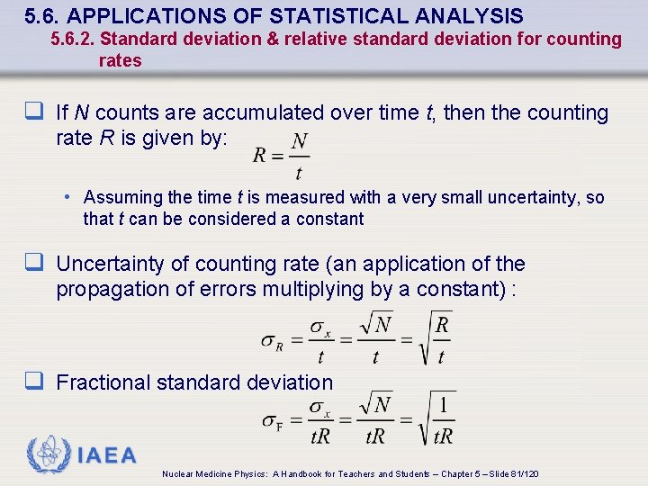 5. 6. APPLICATIONS OF STATISTICAL ANALYSIS 5. 6. 2. Standard deviation & relative standard