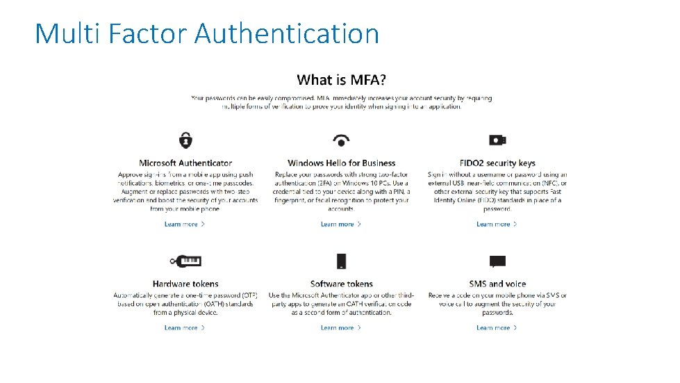 Multi Factor Authentication 