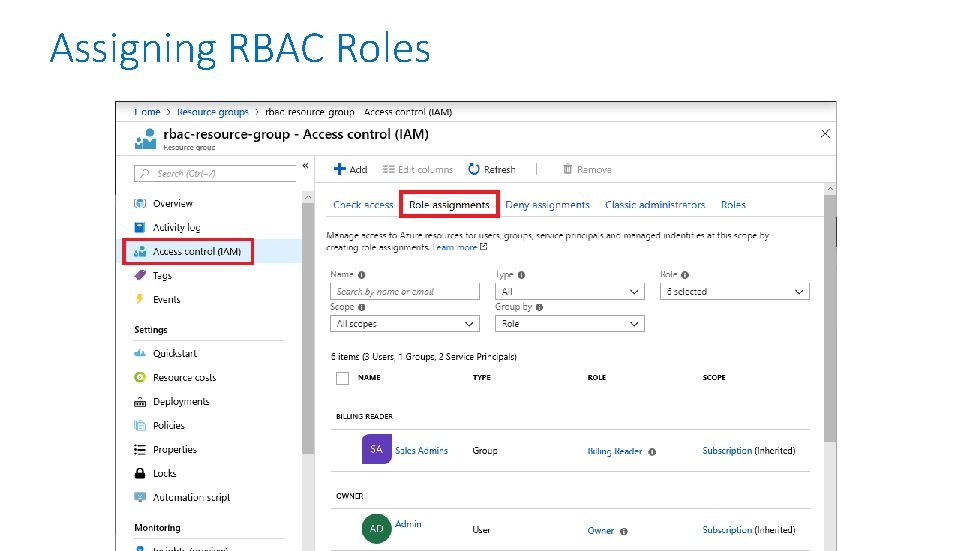 Assigning RBAC Roles 