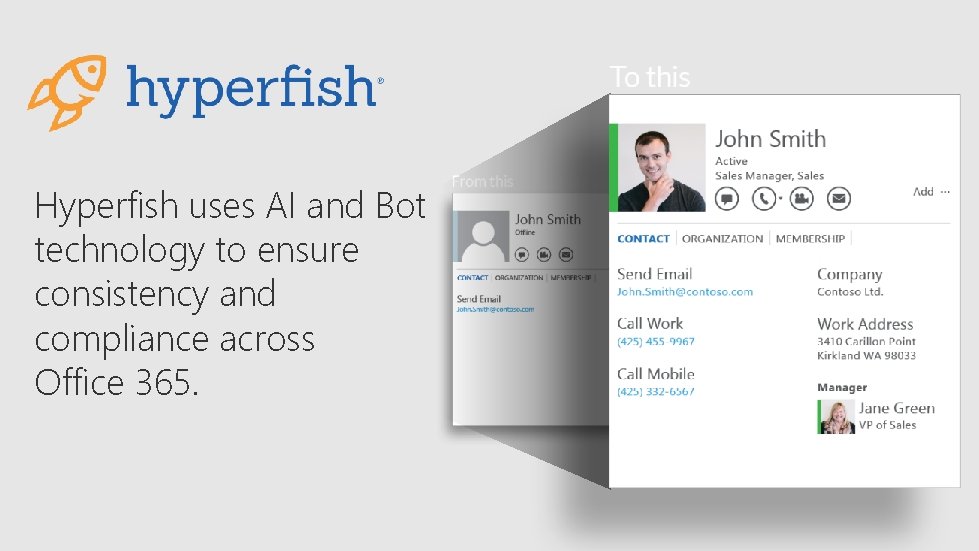 Hyperfish uses AI and Bot technology to ensure consistency and compliance across Office 365.