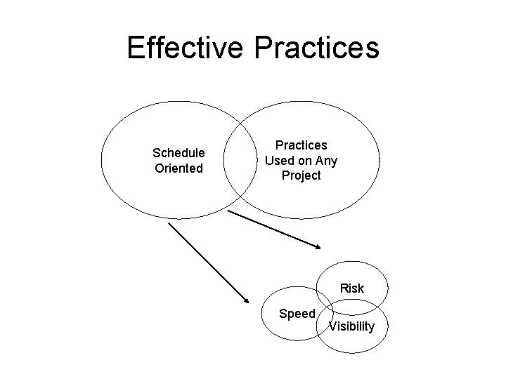 Effective Practices Schedule Oriented Practices Used on Any Project Risk Speed Visibility 
