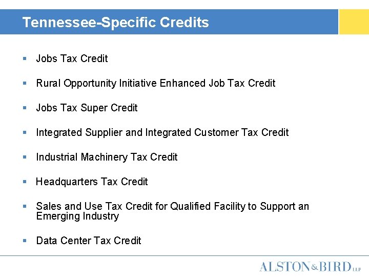 Tennessee-Specific Credits § Jobs Tax Credit § Rural Opportunity Initiative Enhanced Job Tax Credit