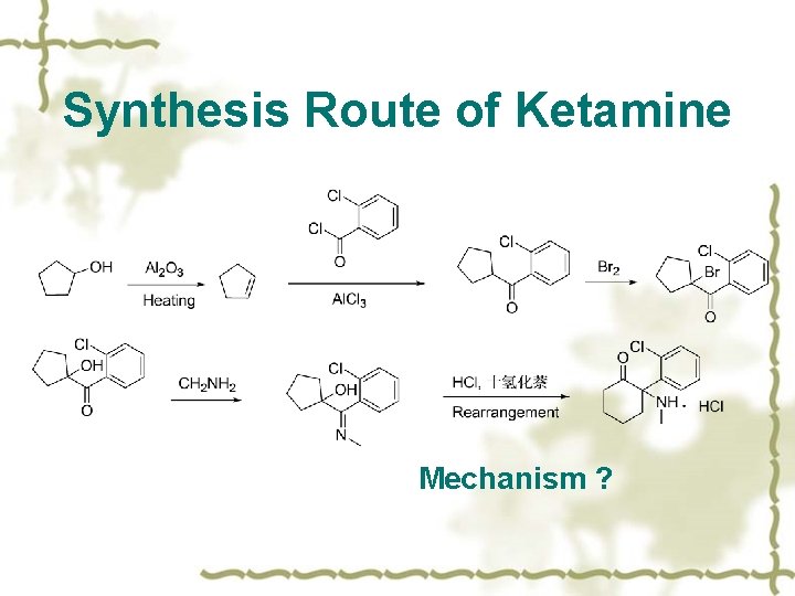 Synthesis Route of Ketamine Mechanism ? 