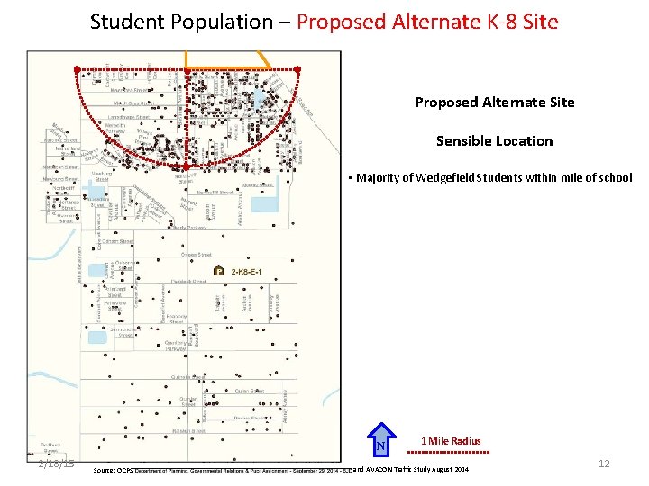 Student Population – Proposed Alternate K-8 Site Proposed Alternate Site Sensible Location • Majority