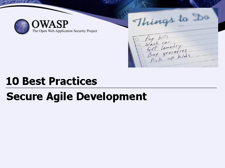 10 Best Practices Secure Agile Development 
