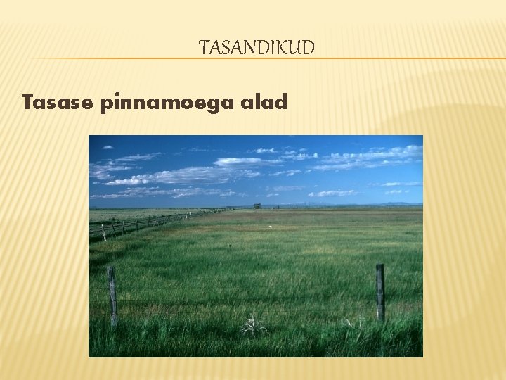 TASANDIKUD Tasase pinnamoega alad TASANDIKUD Tasase pinnamoega alad