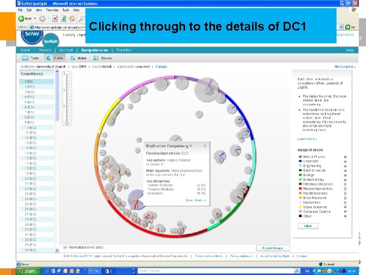 Clicking through to the details of DC 1 33 