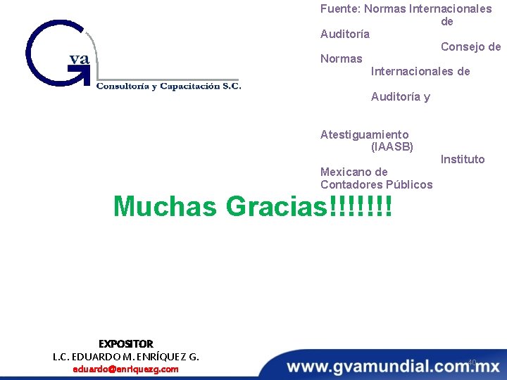 Fuente: Normas Internacionales de Auditoría Consejo de Normas Internacionales de Auditoría y Atestiguamiento (IAASB)