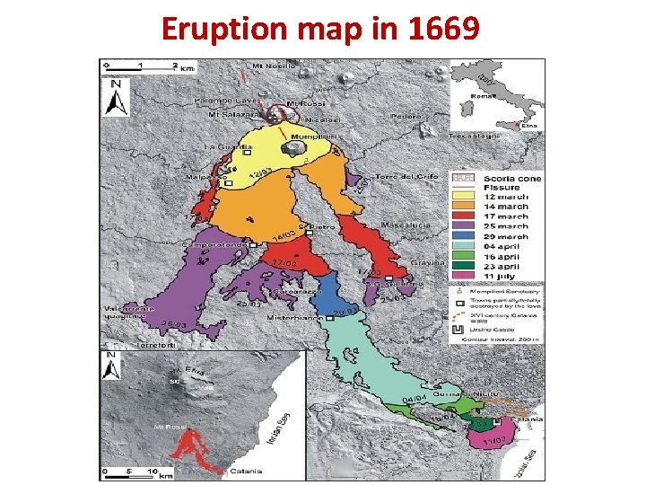 Eruption map in 1669 