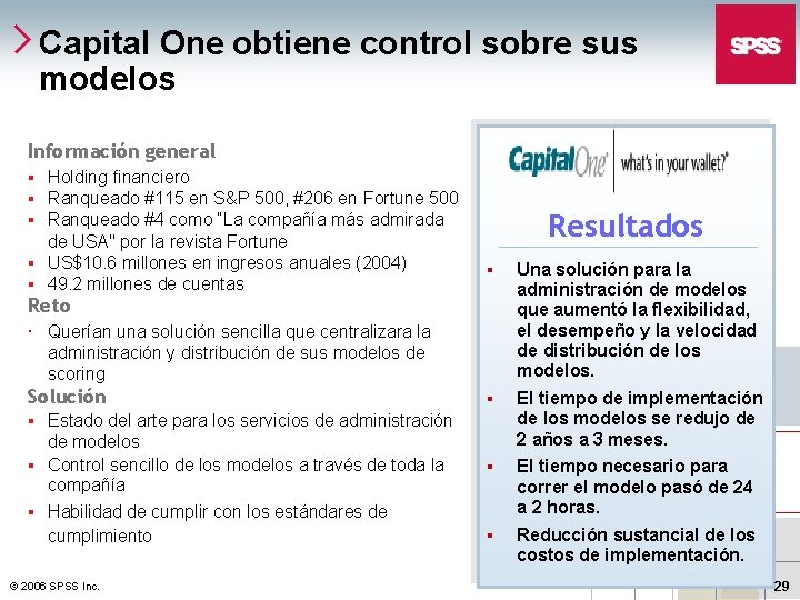 Capital One obtiene control sobre sus modelos Información general Holding financiero Ranqueado #115 en